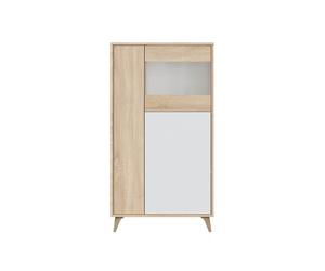 KIT MOBILE C/VETRINA 77X33XH142 CM ROVERE BIANCO