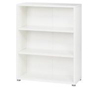 Kit Mobile Libreria Alta 3 Ripiani Bianca Bassa Legno Moderna Cameretta Design