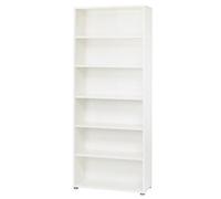 Kit Mobile Libreria Alta 6 Ripiani Bianca Bassa Legno Moderna Cameretta Design