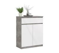 KIT MOBILE MULTIUSO 2 ANTE + 1 CASSETTO NAIA CM. 80X40X100H CEMENTO / BIANCO