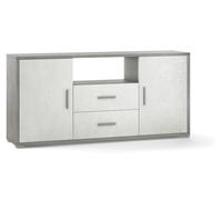 KIT MOBILE MULTIUSO 2 ANTE 2 CASSETTI H84 L174 P41 Cm STRUTTURA CEMENTO FRONTALE