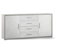 KIT MOBILE MULTIUSO 2 ANTE 4 CASSETTI H84 L174 P41 Cm STRUTTURA CEMENTO FRONTALE