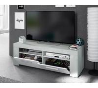 FORES HABITAT Mobile TV 2 Ante in legno 120x42x40h cm colore Bianco / Cemento - 016621L Linea Ambit