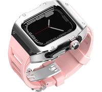 Kit Mod Band Band Band Band Band in acciaio inossidabile ， Compatibile con Apple Watch Series 9 8 7 6 5 4 SE Sostituzione ， Class di cinghie della custodia da uomo da uomo ， per iWatch Series 45mm