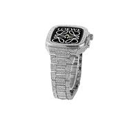 Kit MOD con cinghia di orologio per orologio integrato in metallo diamante, adatto per Apple 8 7 6 5 4 SE 44mm 45mm Serie di sostituzione Sostituzione UPGRA