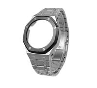 Kit mod in metallo GA2100 compatibile con Casio 2110 GMA-S2100 GM2100 Custodia in acciaio inossidabile e cinturino dell'orologio Accessori di modifica ricambio(Silver Black Set,GM-2100)