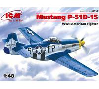 KIT MODELLINO AEREO STATICO ICM MUSTANG P-51D-15 WWII AMERICAN FIGHTER 1/48