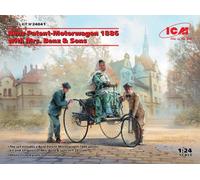 KIT MODELLINO AUTO STATICO ICM BENZ PATENT MOTORWAGEN 1886 W/MRS.BENZ 1/24