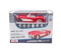 KIT MODELLINO AUTO STATICO MAISTO CHEVROLET CORVETTE CABRIOLET 1957 ROSSO 1/24
