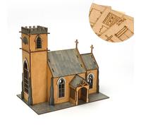 Kit modello di edificio per chiese in scala 1/72, diorama fai da te, puzzle