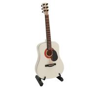 Kit Modello Di Strumento Musicale Mini Modello Di Chitarra Bianca Modello Di Chitarra In Legno Strumento Musicale In Miniatura Per Tavolo Scaffale Mobile