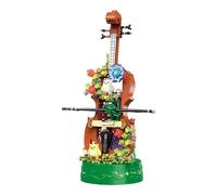 Kit Modello Di Strumento Musicale Ornamenti Modello Violino Blocchi Da Costruzione Carillon Assemblaggio Creativo Di Fiori Eterni Strumento Musicale