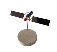 Kit modello elettronico satellitare solare, modello creativo fai da te con movimento ad energia solare e luce LED, decorazione da scrivania industriale per studio e scaffale, progetto di saldatura per
