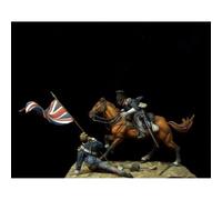 Kit modello in resina 1/24 Cavalleriere francese e portatore standard non verniciato