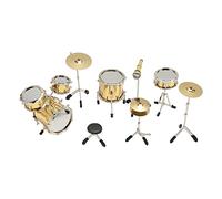 Kit Modello Mini Tamburo da 8 Pezzi, Set di Batteria Per Strumenti Musicali in Miniatura Simula Ornamento di Strumenti Musicali Per La Decorazione della Stanza di Casa, Regali di Raccolta, Decorazione