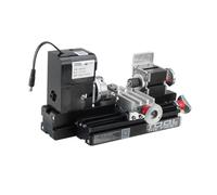 Kit modello motore a vapore che funziona, mini tornio in metallo da 24 W, kit di montaggio con base per lavorazione di metallo e plastica, kit educativo per adulti