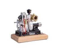 Kit modello motore a vapore che funziona, modello di motore a benzina a 4 tempi micro monocilindrico 185 tipo con puleggia, mini trattori da lavoro motore per dimostrazioni educative e collezionisti