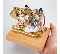 Kit modello motore a vapore che funziona, RETROL 4.2CC Mini V-Twin 4 tempi motore a benzina, 1/5 scala Knucklehead motore moto per dimostrazione di esperimenti scientifici fisici