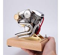 Kit modello motore a vapore che funziona, RETROL 4.2CC V-Twin 4 tempi motore a benzina, scala 1/5 EVOLUTION replica motore moto per dimostrazione didattica scientifica