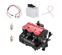 Kit modello motore ST-NF2 L2 che funziona, mini motore a combustione nitro interale raffreddato ad aria doppio cilindro in linea a quattro tempi con kit di accensione per adulti in metallo meccanico