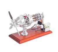Kit modello motore Stirling, 16 cilindri Swash Plate Glass Hot Air Engine, fai da te modello educativo motore termico per tecnofili