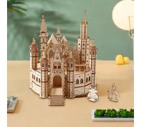 Kit modello puzzle 3D di castello in legno per regalo di compleanno per