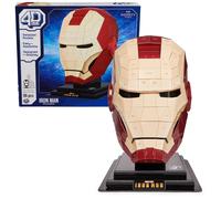 Kit modello puzzle 3D Marvel Iron Man 4D Build con supporto, 96 pezzi | Decorazione da scrivania a forma di casco di Iron Man | Giocattoli da cos