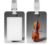 Kit modello violoncello porta badge trasparente protezioni per badge con cordino staccabile Custodia verticale in plastica rigida protegge carte d'identità di lavoro carte di credito per ufficio