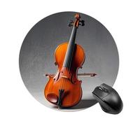 Kit modello violoncello tappetino per mouse divertente tappetino per mouse rotondo tappetino per mouse in gomma antiscivolo accessori da scrivania per computer portatile 19,8 x 20 cm per ufficio e uso