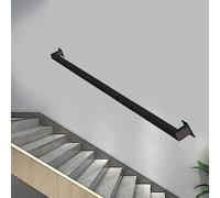 Kit moderno for corrimano for scale, corrimano industriale in ferro zincato con tubo quadrato nero for anziani disabili(3 Feet)