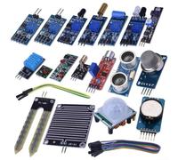 Kit modulo sensore 16 componenti per Arduino per Raspberry Pi, DS1302 orologio in tempo reale fiamma pioggia suono fotoresistore Tilt MQ-2 moduli sensore gas e altri 9 sensori per progetti elettronici