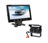 KIT MONITOR LCD 10" AV1 AV2 TELECAMERA 18 LED INFRAROSSI RETROMARCIA AUTO CAVO