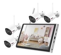 Kit monitor nvr 4ch telecamere 3 megapixel App Oba Lite riconoscimento facciale Audio a 2 vie