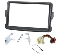 Kit Montaggio Adattatore Autoradio, Mascherina 2 DIN Compatibile con Dacia Duster, Logan, Sandero, Dokker, Lodgy/Renault Symbol, Captur, Trafic Grigio Scuro
