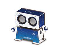 BONTEMPI - Kit di Montaggio Cassa Acustica Sound Box in Legno con Unità di Controllo Elettronica, Altoparlanti, Movimento Robotico Testa 30 Gradi, Alimentazione 3 Batterie AAA 1,5V 200x156x84 mm