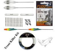 kit montatature trota lago bombarde vetrini girelle ami filo galleggianti tp
