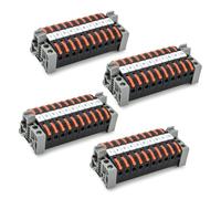 Kit morsettiera elettrica 40 pezzi per guida DIN - Terminali a vite nero per progetti fai da te - Cablaggio rapido plug-in