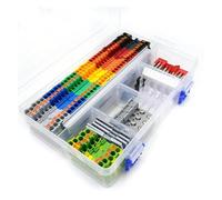 Kit morsettiera for guida DIN PT2.5, contatto a molla 12AWG, tappo terminale, ponticello a innesto, striscia di marcatura, combinazione di 1 set