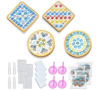 Kit Mosaico Vetro Fai da Te - 4 Sottobicchieri in Bambù da Decorare - Piastrelle Colorate, Colla e Attrezzi Inclusi - Regalo Creativo per Adulti e Bambini - Ideale per Casa e Bevande
