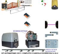KIT MOTORE 220 V CANCELLO AUTOMATICO SCORREVOLE 6 Q.LI 2 TELEC 5 CREM SELET FARO
