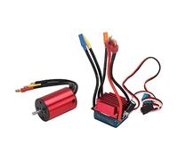 Kit motore brushless con ESC, motore brushless 3600 KV e ESC da 35 A per auto RC 1/14 e 1/16, motore a 4 poli ad alta coppia con scocca in alluminio CNC e ESC programmabile con