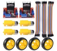 Kit motore CC a doppio albero da 3-6 V per robotica educativa e progetti di veicoli RC con motori e ruote pre-cablati (set)