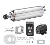 Kit motore mandrino CNC Genmitsu, motore mandrino raffreddato ad acqua da 2,2 kW, con VFD e pompa dell'acqua, supporto con morsetto in alluminio da 80 mm di diametro, pinza ER20, precisione 0,003 mm