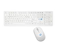 Kit Mouse E Tastiera Wireless Con Adesivi Layout Coreano Kr Qwerty Bianco M&k_