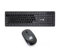 KIT MOUSE E TASTIERA WIRELESS CON ADESIVI LAYOUT COREANO KR QWERTY NERO M&K