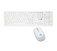 KIT MOUSE E TASTIERA WIRELESS CON ADESIVI LAYOUT FRANCESE FR AZERTY BIANCO M&K