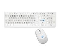 Kit Mouse E Tastiera Wireless Con Adesivi Layout Inglese Uk Qwerty Bianco M&k_