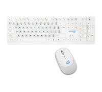 KIT MOUSE E TASTIERA WIRELESS CON ADESIVI LAYOUT INGLESE US QWERTY BIANCO M&K