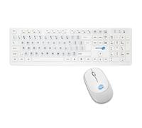 Kit Mouse E Tastiera Wireless Con Adesivi Layout Inglese Us Qwerty Bianco M&k_