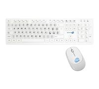 Kit Mouse E Tastiera Wireless Con Adesivi Layout Italiano Ita Qwerty Bianco_